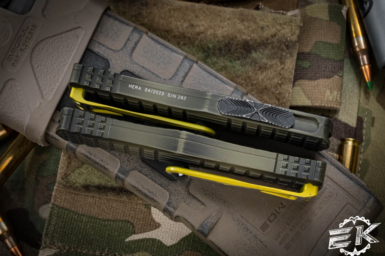 Microtech Hera FRAG Grenade Green OTF Knife 3" Drop Point Stonewash Apocalyptic 703-10APFRGS 6 Microtech Hera FRAG Grenade Green OTF Knife 3" Drop Point Stonewash Apocalyptic 703-10APFRGS - Image 4