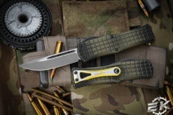 Microtech Hera FRAG Grenade Green OTF Knife 3" Drop Point Stonewash Apocalyptic 703-10APFRGS