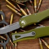 Microtech Hera OTF Automatic Knife OD Green 3" Drop Point Apocalyptic Stonewash 703-10APOD