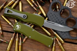 Microtech Hera OTF Automatic Knife OD Green 3" Drop Point Apocalyptic Stonewash 703-10APOD 5 Microtech Hera OTF Automatic Knife OD Green 3" Drop Point Apocalyptic Stonewash 703-10APOD -Southern Blades 703 10 APOD 67988.1669065699