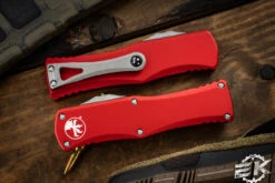 Microtech Hera OTF Automatic Knife Red 3" Drop Point Apocalyptic Stonewash 703-10APRD -Southern Blades 703 10 APRD 3 11625.1670278522