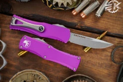 Microtech Hera OTF Automatic Knife Violet 3" Drop Point Stonewash 703-10VI -Southern Blades 703 10 VI 2 08879.1667500829