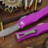 Microtech Hera OTF Automatic Knife Violet 3" Drop Point Stonewash 703-10VI 1 Microtech Hera OTF Automatic Knife Violet 3" Drop Point Stonewash 703-10VI -Southern Blades 703 10 VI 74889.1667500824
