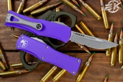 Microtech Hera Purple OTF Automatic Knife 3" Drop Point Stonewash Serrated 703-11PU 6 Microtech Hera Purple OTF Automatic Knife 3" Drop Point Stonewash Serrated 703-11PU -Southern Blades 703 11 PU 2 92267.1669067310