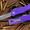 Microtech Hera Purple OTF Automatic Knife 3" Drop Point Stonewash Serrated 703-11PU 1 Microtech Hera Purple OTF Automatic Knife 3" Drop Point Stonewash Serrated 703-11PU -Southern Blades 703 11 PU 72129.1669067309
