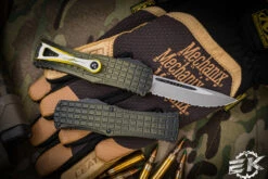 Microtech Hera FRAG Grenade Green OTF Knife 3" Drop Point Stonewash Apocalyptic Serrated 703-12APFRGS 11 Microtech Hera FRAG Grenade Green OTF Knife 3" Drop Point Stonewash Apocalyptic Serrated 703-12APFRGS -Southern Blades 703 12 APFRGS 2 47292.1679449670