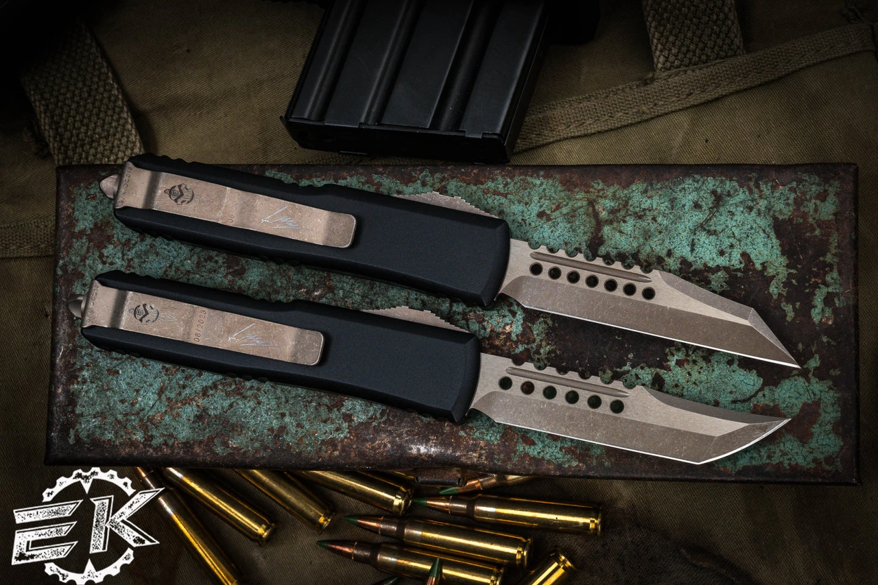 Microtech UTX-85 Death Card Set Hellhound/Warhound OTF 3" Bronze 719-13SETDCS 4 Microtech UTX-85 Death Card Set Hellhound/Warhound OTF 3" Bronze 719-13SETDCS - Image 2