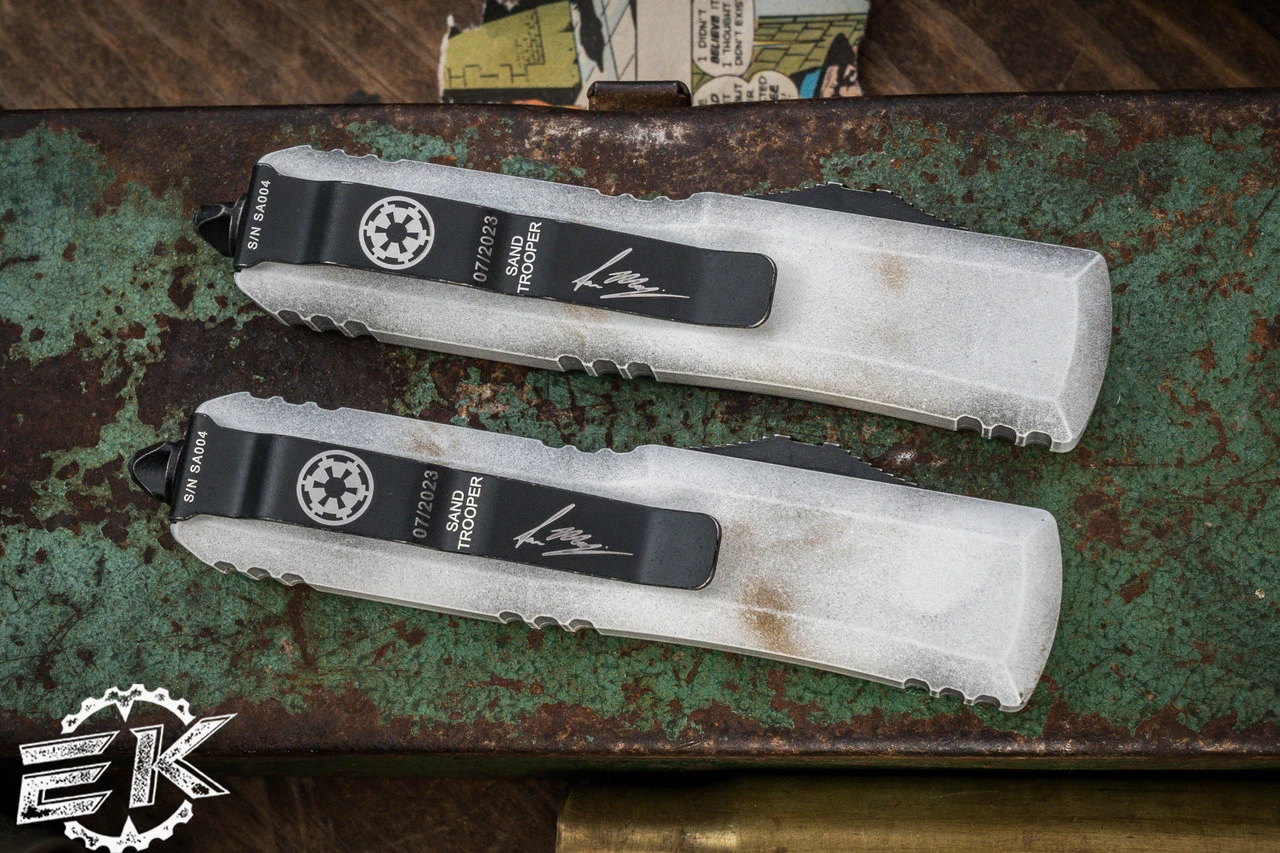 Microtech UTX-85 Sand Trooper Set Hellhound/Warhound OTF Automatic Knives 3.1" Bronze 719-1SETSADS 5 Microtech UTX-85 Sand Trooper Set Hellhound/Warhound OTF Automatic Knives 3.1" Bronze 719-1SETSADS - Image 3