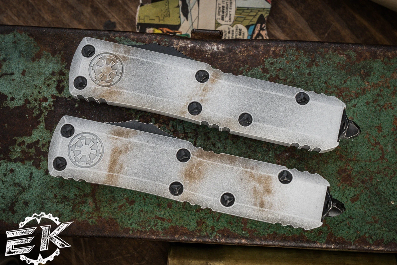 Microtech UTX-85 Sand Trooper Set Hellhound/Warhound OTF Automatic Knives 3.1" Bronze 719-1SETSADS 6 Microtech UTX-85 Sand Trooper Set Hellhound/Warhound OTF Automatic Knives 3.1" Bronze 719-1SETSADS - Image 4