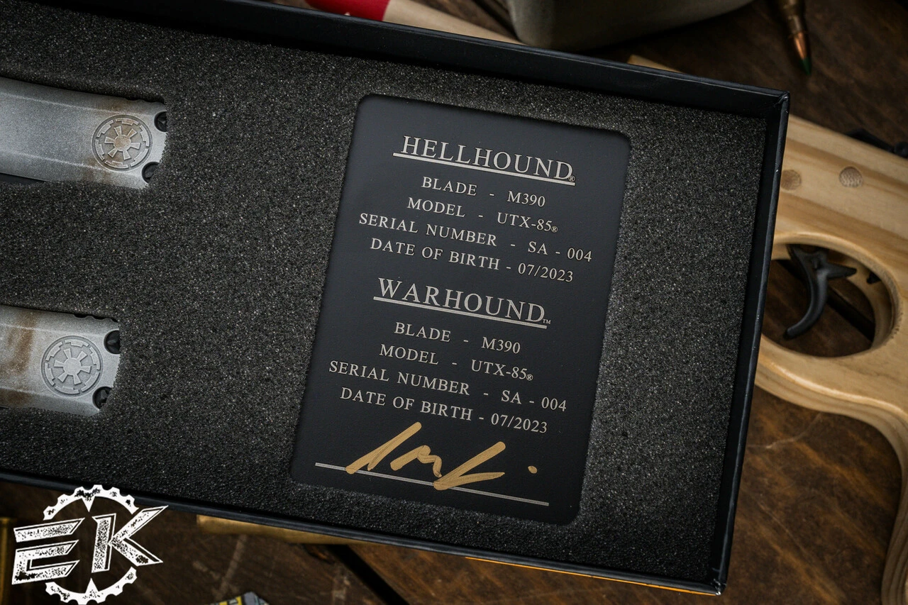 Microtech UTX-85 Sand Trooper Set Hellhound/Warhound OTF Automatic Knives 3.1" Bronze 719-1SETSADS 7 Microtech UTX-85 Sand Trooper Set Hellhound/Warhound OTF Automatic Knives 3.1" Bronze 719-1SETSADS - Image 5