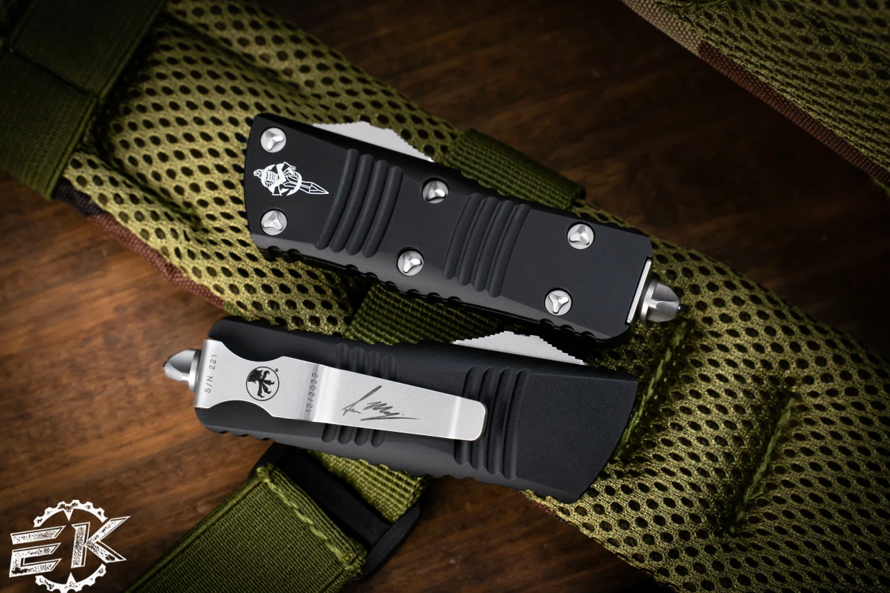 Microtech Troodon Mini Hellhound OTF Automatic Knife 1.9" Stonewash (Cali-Legal) 819-10S 4 Microtech Troodon Mini Hellhound OTF Automatic Knife 1.9" Stonewash (Cali-Legal) 819-10S - Image 2