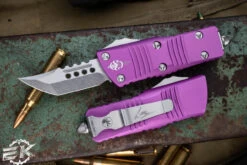Microtech Troodon Mini Hellhound OTF Automatic Knife Violet 1.9" Stonewash (Cali-Legal) 819-10VIS