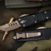 Microtech "Troodon Mini" OTF Automatic Knife 1.9" Hellhound Bronze 819-13S