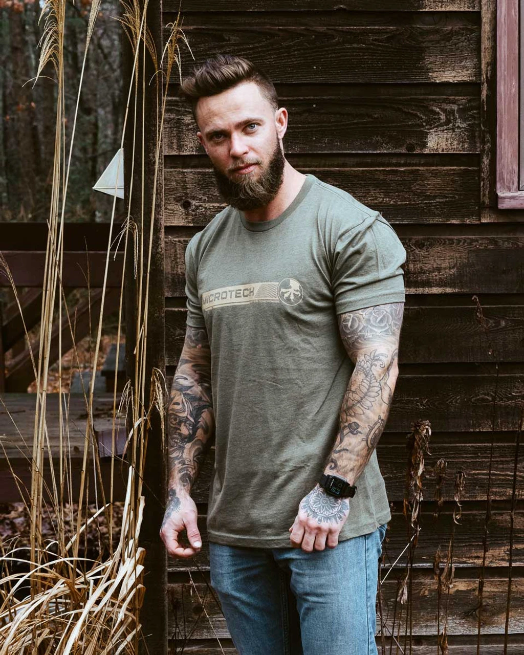 Microtech "Core Logo" OD Green Tee Shirt SS Crew Unisex 3 Microtech "Core Logo" OD Green Tee Shirt SS Crew Unisex