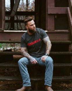 Microtech Core Tee Shirt SS Crew Unisex Charcoal/Red