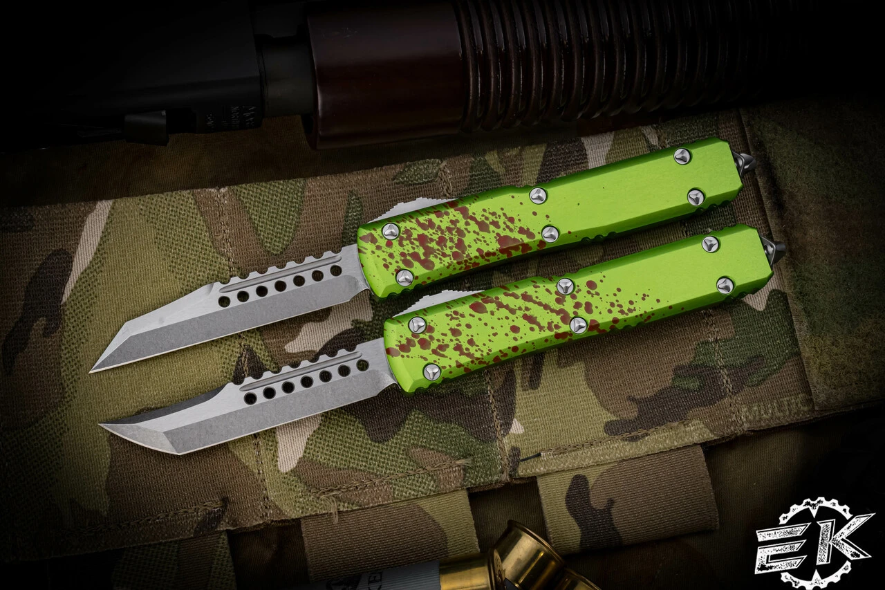 Microtech Ultratech Zombie-Tech Set Warhound/Hellhound OTF 3.4" Stonewash 119-10SETZTS 3 Microtech Ultratech Zombie-Tech Set Warhound/Hellhound OTF 3.4" Stonewash 119-10SETZTS