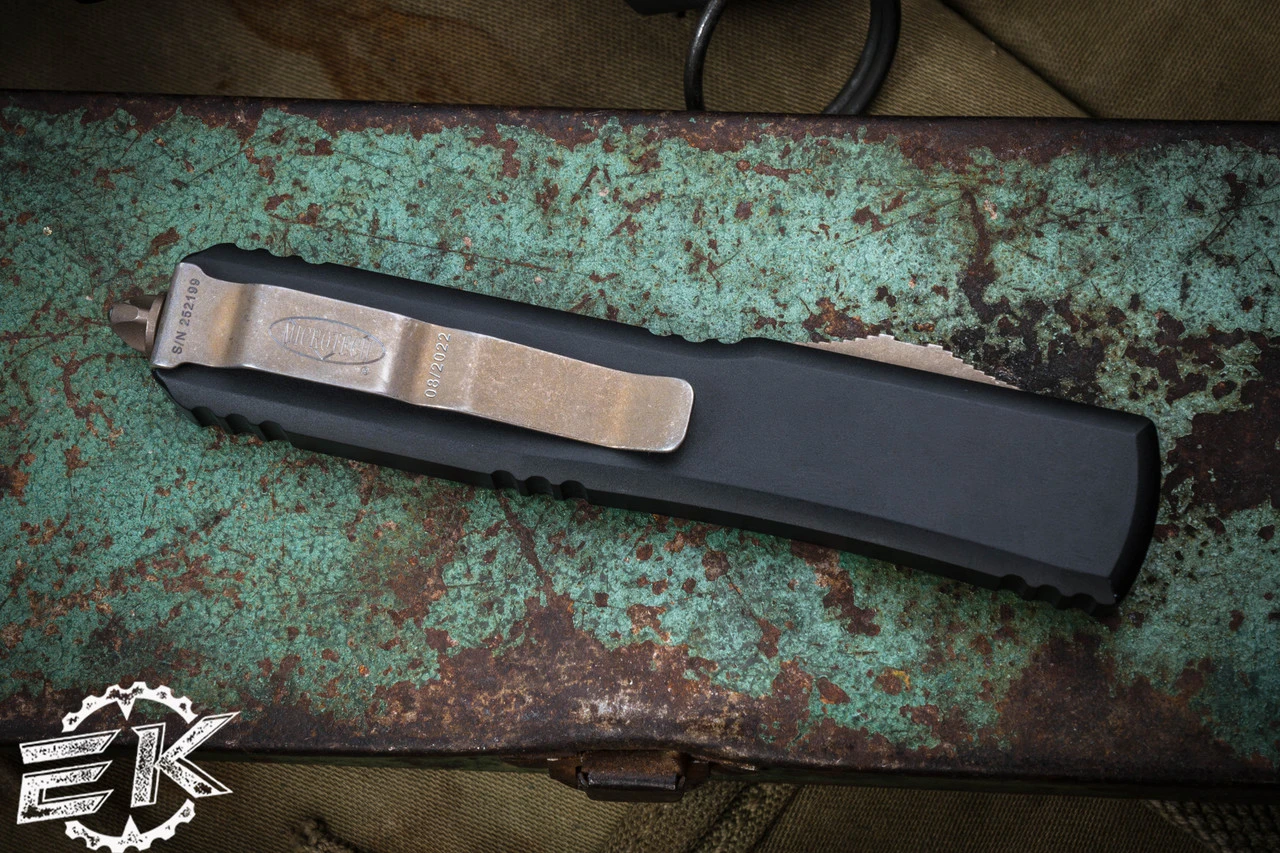 Microtech Ultratech Spartan OTF Knife Black 3.4" Bronze Apocalyptic Spartan 223-13AP (Preowned) 5 Microtech Ultratech Spartan OTF Knife Black 3.4" Bronze Apocalyptic Spartan 223-13AP (Preowned) - Image 3