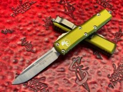 Microtech UTX-85 Single Edge Stonewash Standard OD Green