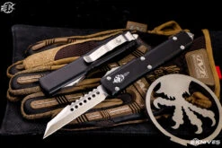 Microtech Ultratech Warhound OTF Automatic Knife 3.4" Stonewash 119W-10S