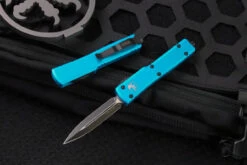 Microtech UTX-70 OTF Automatic Knife Turquoise 2.4" Dagger Black 147-1TQ