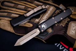 Microtech UTX-85 Spartan OTF Automatic Knife 3" Bronze Apocalyptic 230-13AP