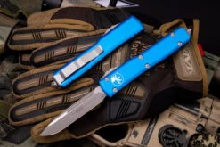 Microtech Ultratech Blue OTF Knife 3.4" Drop Point Apocalyptic 121-10APBL