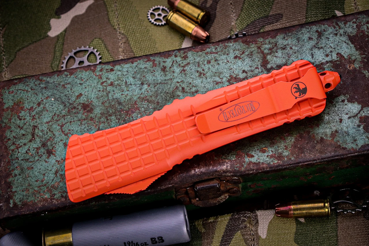 Microtech Combat Troodon Rescue OTF Knife Orange Frag 3.8" Orange Serrated 601-3CORHS 4 Microtech Combat Troodon Rescue OTF Knife Orange Frag 3.8" Orange Serrated 601-3CORHS - Image 2