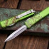 Microtech Ultratech Zombie Tech OTF Automatic Knife Green/Red 3.4" Dagger Stonewash Serrated 122-11Z