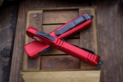 Microtech Ultratech OTF Automatic Knife Red 3.4" Tanto Black 123-1RD -Southern Blades IMG 8483 77470.1690508057