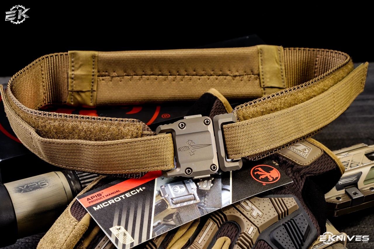 Microtech Knives APIS Tactical Coyote Nylon Belt, Bronze Titanium Buckle (Size 48) 3 Microtech Knives APIS Tactical Coyote Nylon Belt, Bronze Titanium Buckle (Size 48)