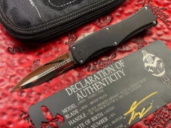 MARFIONE Hera Double Edge Mirror Polished, Alloy W Dagger Relief, Two Tone Titanium Accents