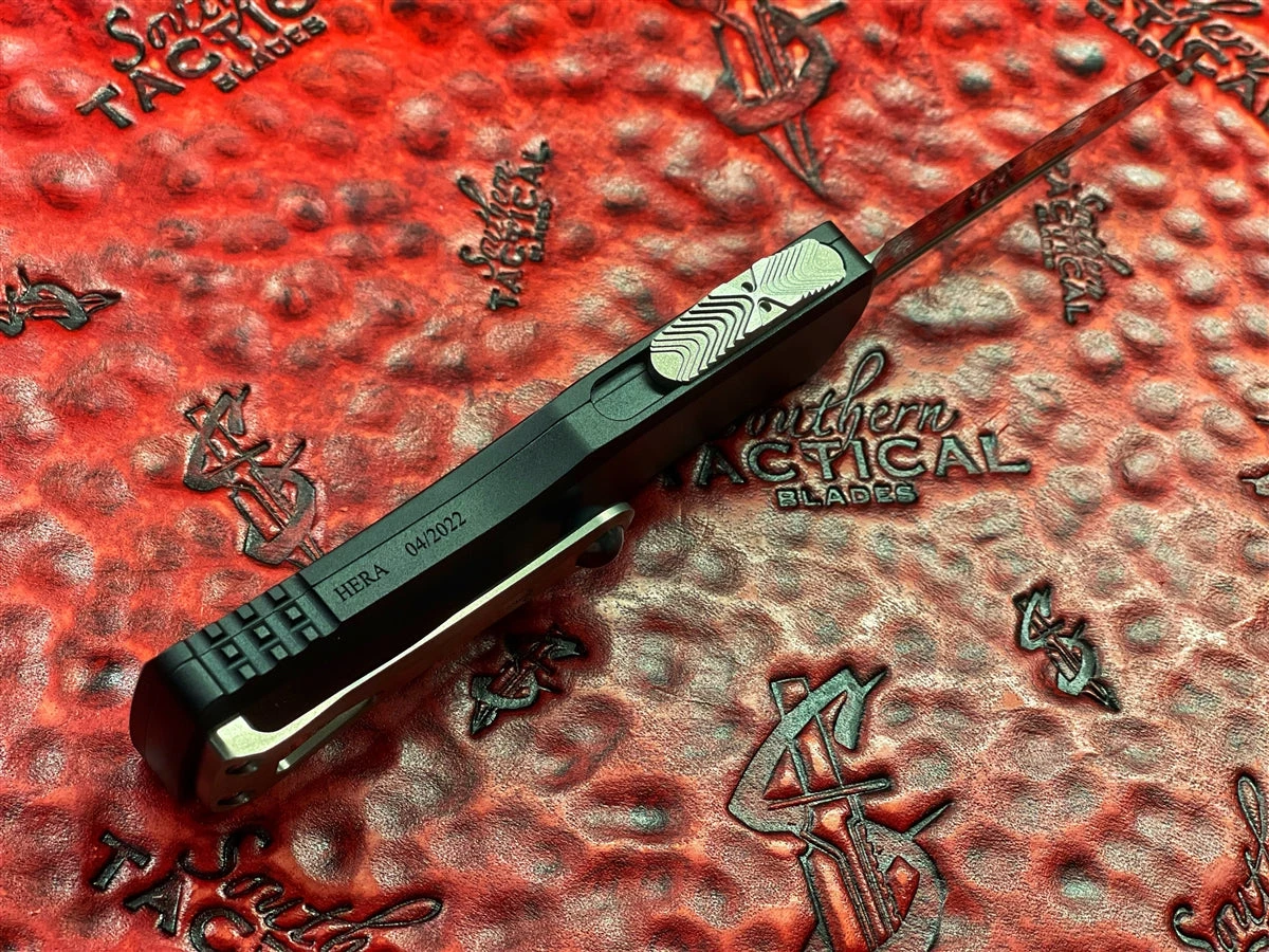 MARFIONE Hera Double Edge Mirror Polished, Alloy W Dagger Relief, Two Tone Titanium Accents 6 MARFIONE Hera Double Edge Mirror Polished, Alloy W Dagger Relief, Two Tone Titanium Accents - Image 4