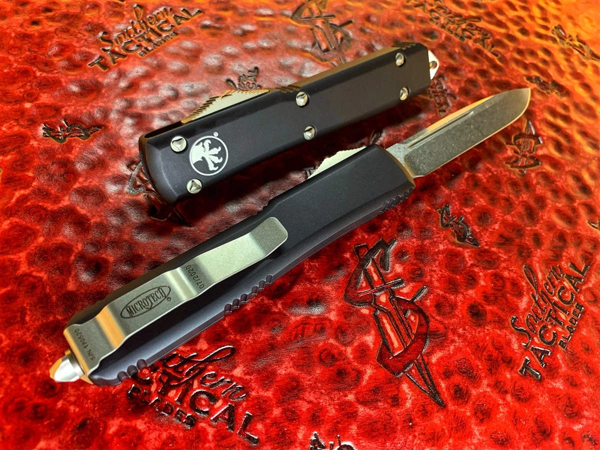 Microtech Ultratech OTF Automatic Knife Single Edge Stonewashed Standard 121-10 4 Microtech Ultratech OTF Automatic Knife Single Edge Stonewashed Standard 121-10 - Image 2