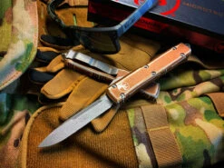 Microtech Ultratech Single Edge Apocalyptic Distressed Tan Standard