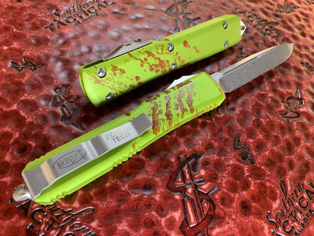 Microtech Ultratech Single Edge Stonewashed Standard Zombie 4 Microtech Ultratech Single Edge Stonewashed Standard Zombie - Image 2