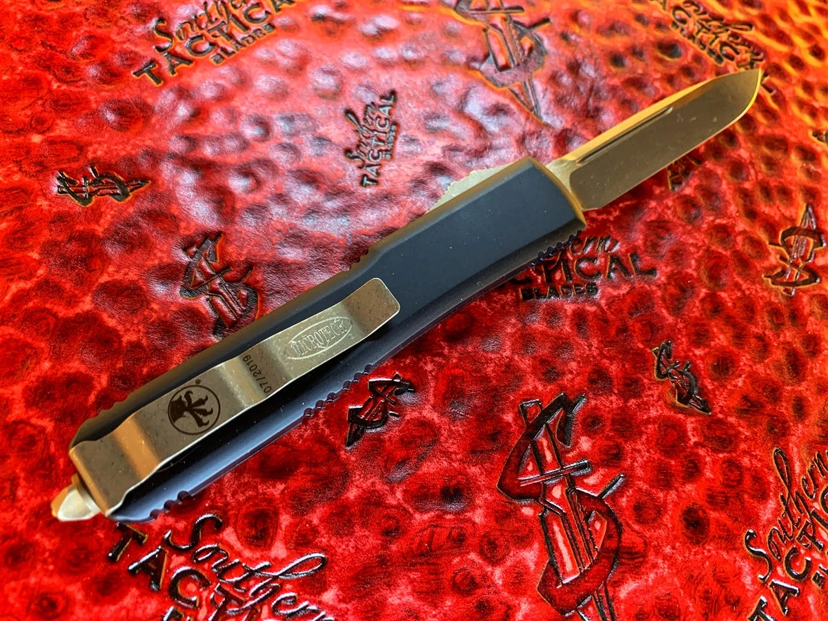 Microtech Ultratech OTF Automatic Knife Single Edge Bronzed Standard Death Card 4 Microtech Ultratech OTF Automatic Knife Single Edge Bronzed Standard Death Card - Image 2