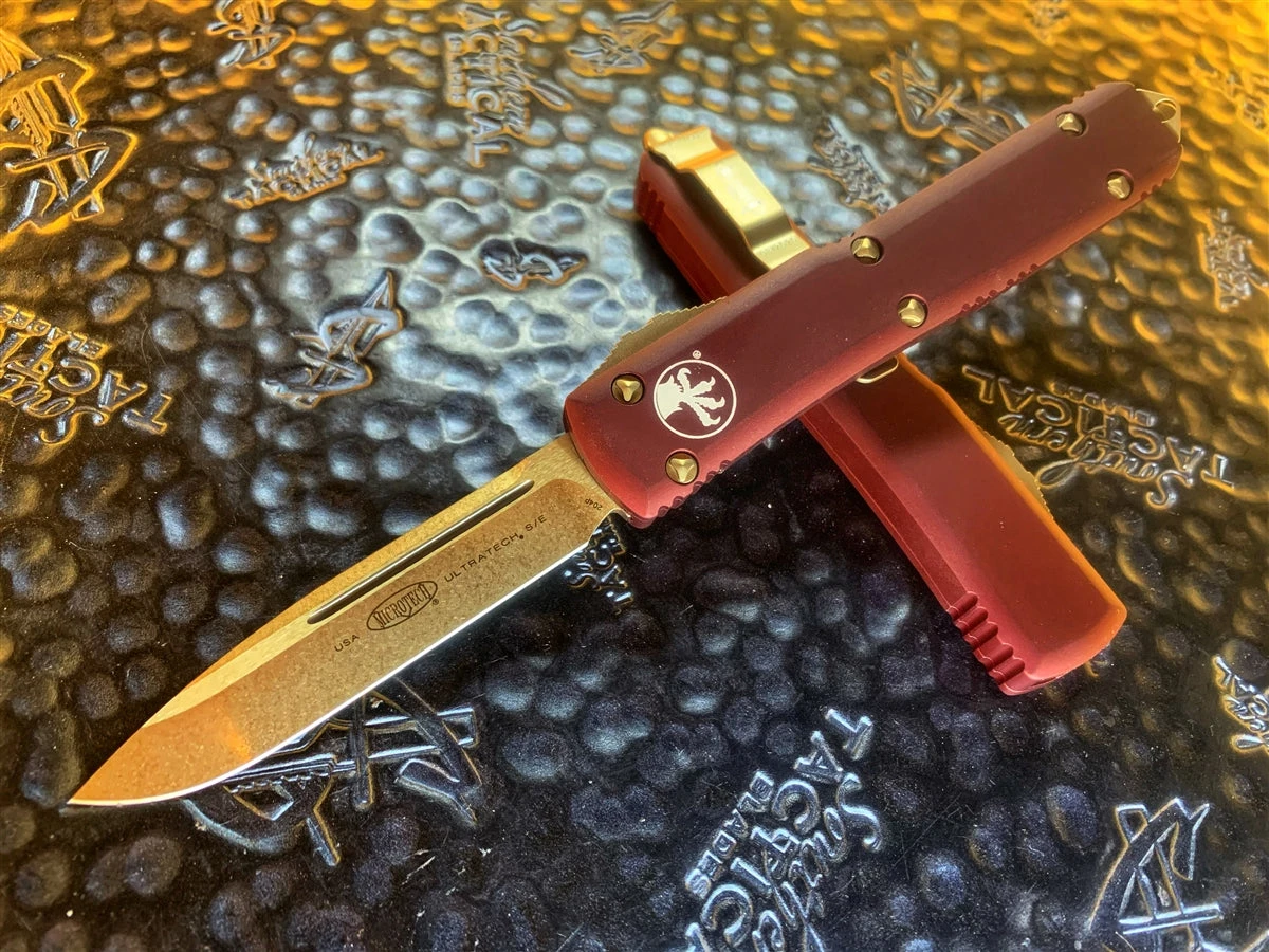 Microtech Ultratech Single Edge Bronzed Standard Merlot 3 Microtech Ultratech Single Edge Bronzed Standard Merlot