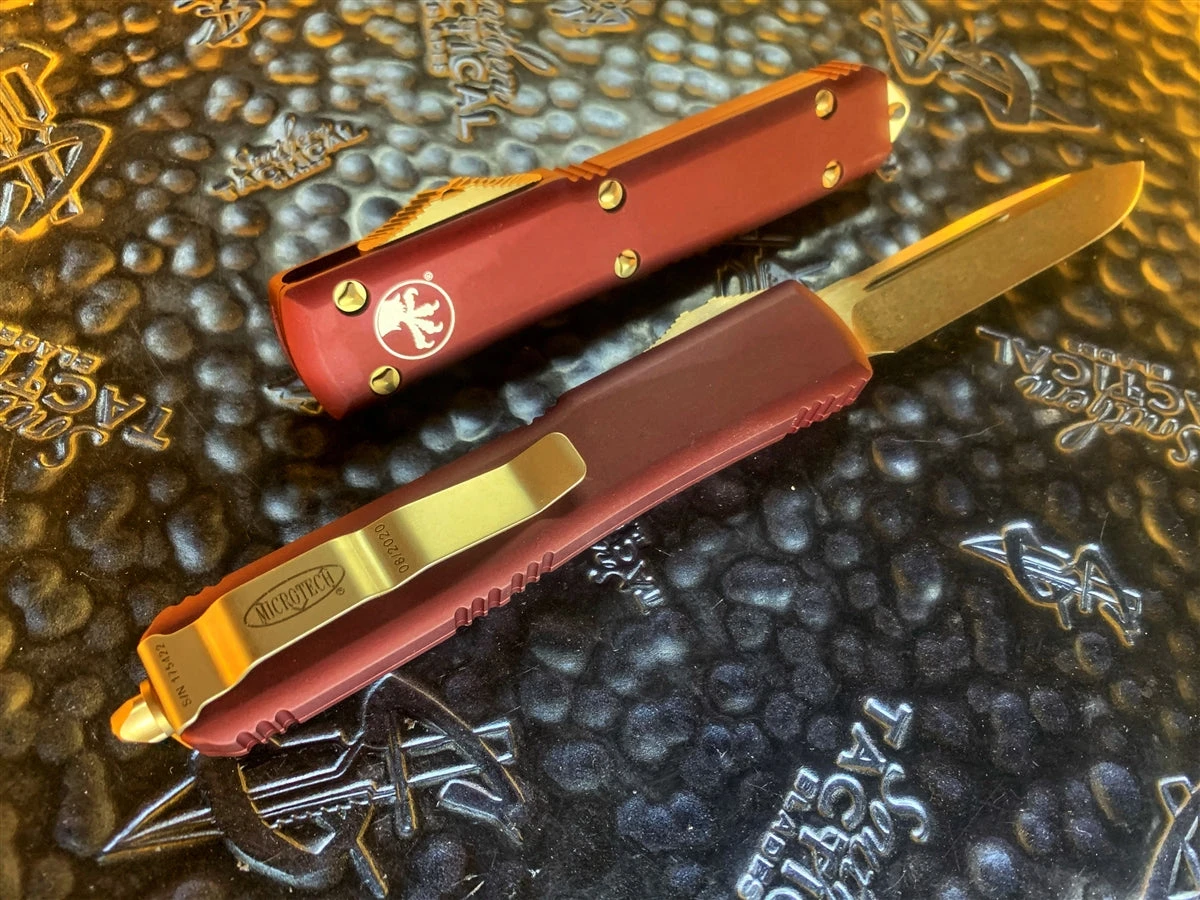 Microtech Ultratech Single Edge Bronzed Standard Merlot 4 Microtech Ultratech Single Edge Bronzed Standard Merlot - Image 2