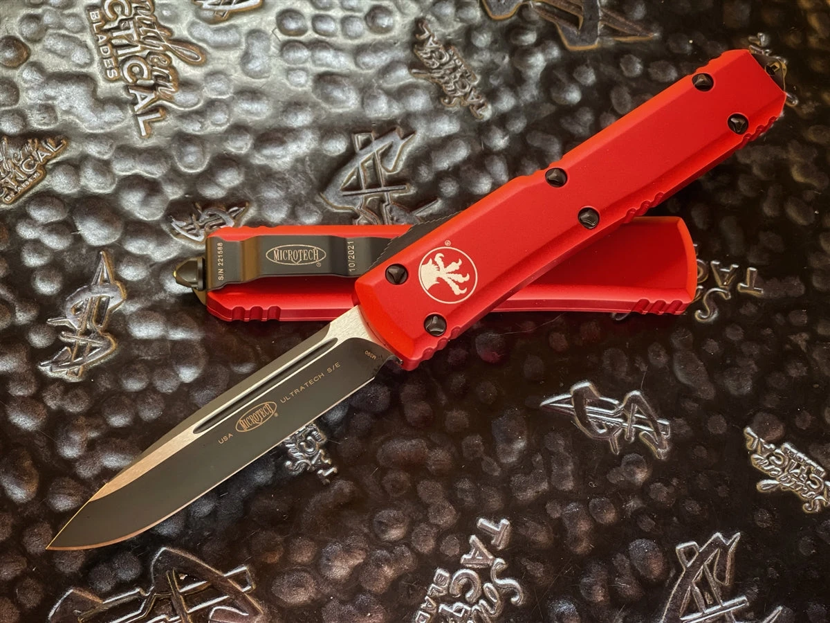 Microtech Ultratech OTF Automatic Knife Single Edge Standard Red 3 Microtech Ultratech OTF Automatic Knife Single Edge Standard Red