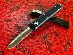 Microtech Ultratech OTF Automatic Knife Single Edge Satin Part Serrated