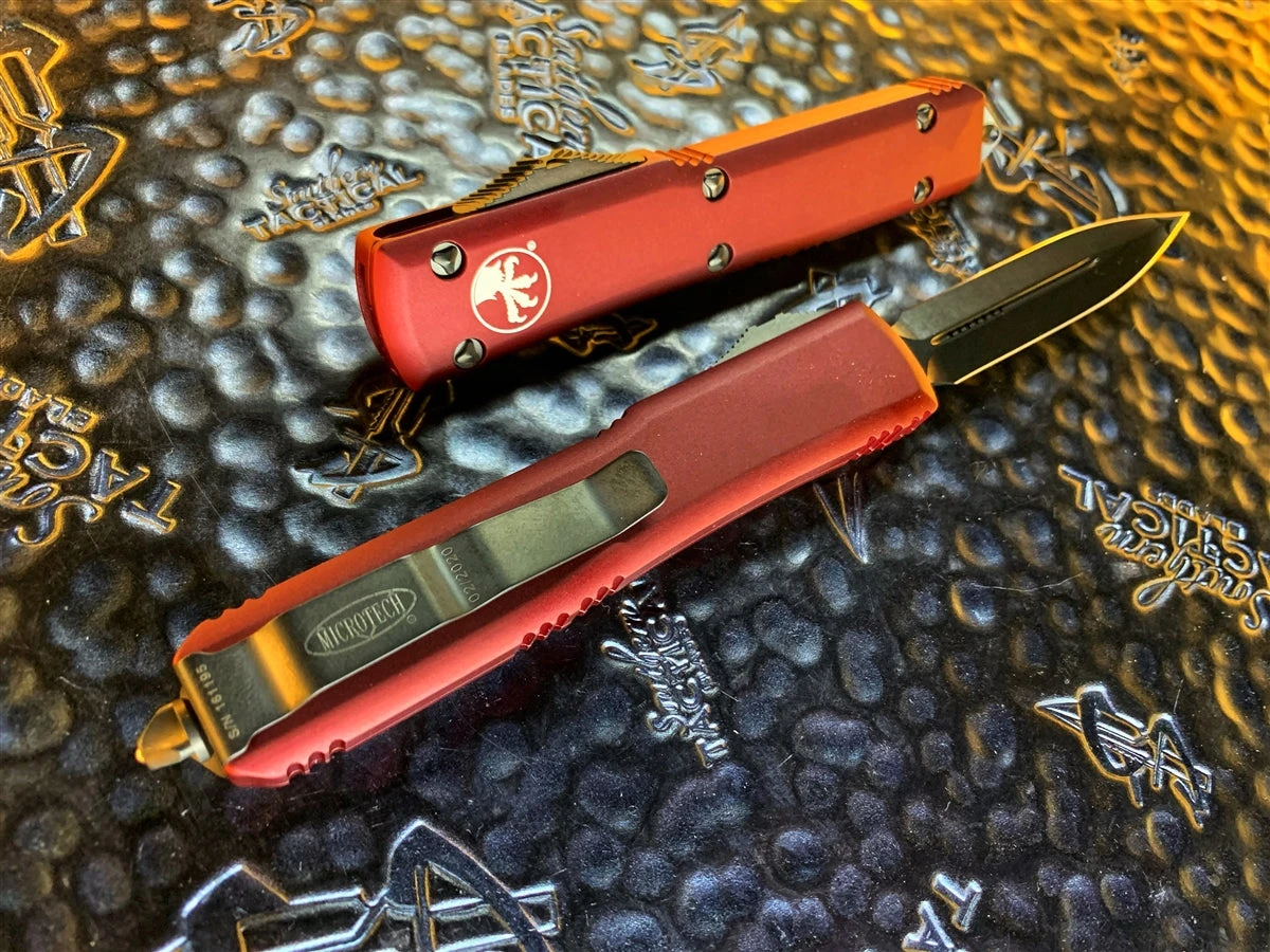 Microtech Ultratech Double Edge DLC Standard DLC Accents Merlot 4 Microtech Ultratech Double Edge DLC Standard DLC Accents Merlot - Image 2