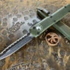 Microtech Ultratech Double Edge Full Serrated OD Green