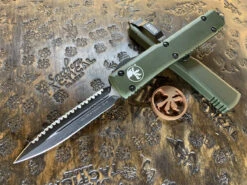 Microtech Ultratech Double Edge Full Serrated OD Green
