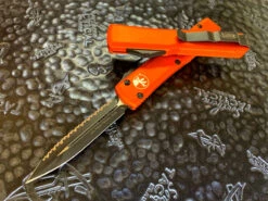Microtech Ultratech Double Edge Full Serrated Orange