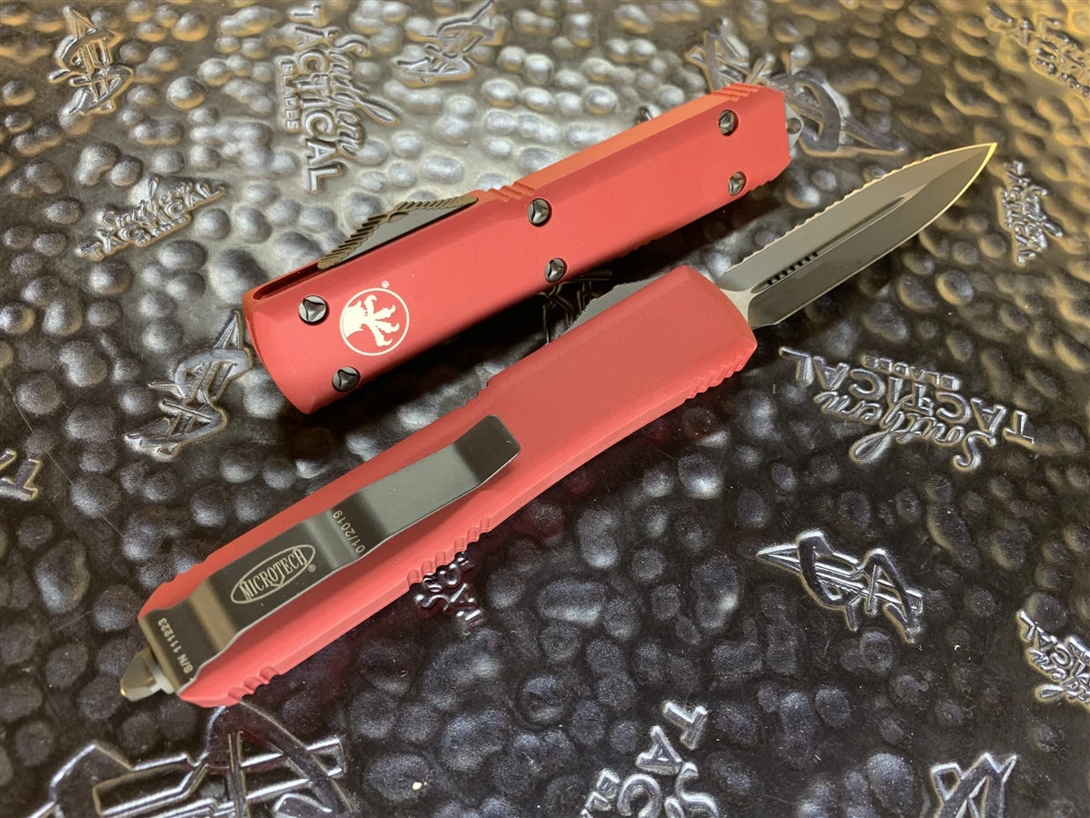 Microtech Ultratech Double Edge Full Serrated Red 4 Microtech Ultratech Double Edge Full Serrated Red - Image 2