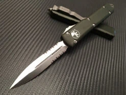 Microtech Ultratech Double Edge OD Green Satin P/serrated