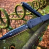 Microtech Ultratech Double Edge Double Full Serrated Carbon Fiber Top Black Tactical 2 Microtech Ultratech Double Edge Double Full Serrated Carbon Fiber Top Black Tactical -Southern Blades MT122 D3CFT 2