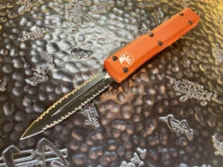Microtech Ultratech Double Edge Double Full Serrated Orange