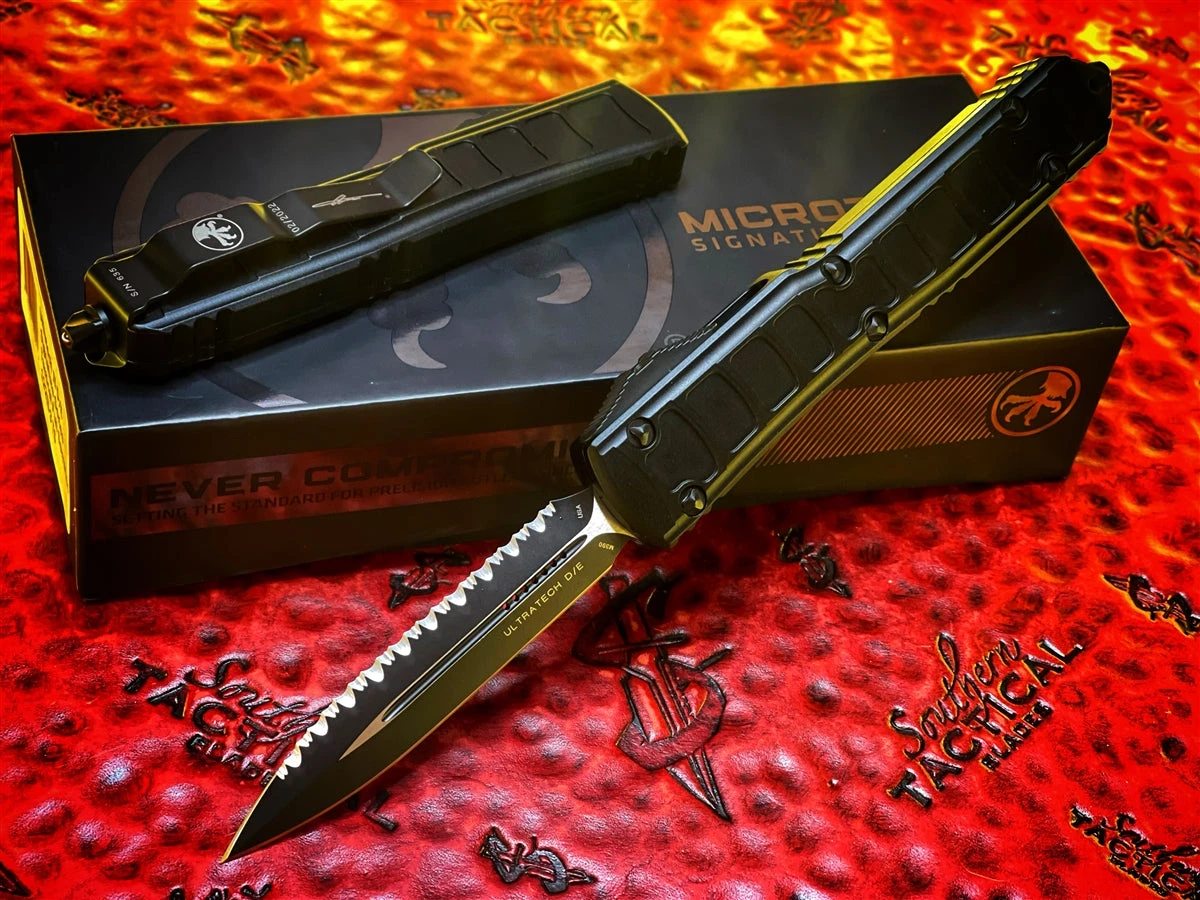 Microtech Ultratech II Stepside Double Edge Full Serrated Tactical Signature Series 3 Microtech Ultratech II Stepside Double Edge Full Serrated Tactical Signature Series