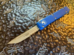 Microtech Ultratech Tanto Part Serrated Apocalyptic Blue